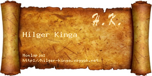 Hilger Kinga névjegykártya